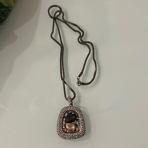 Vintage Necklace square and crystals